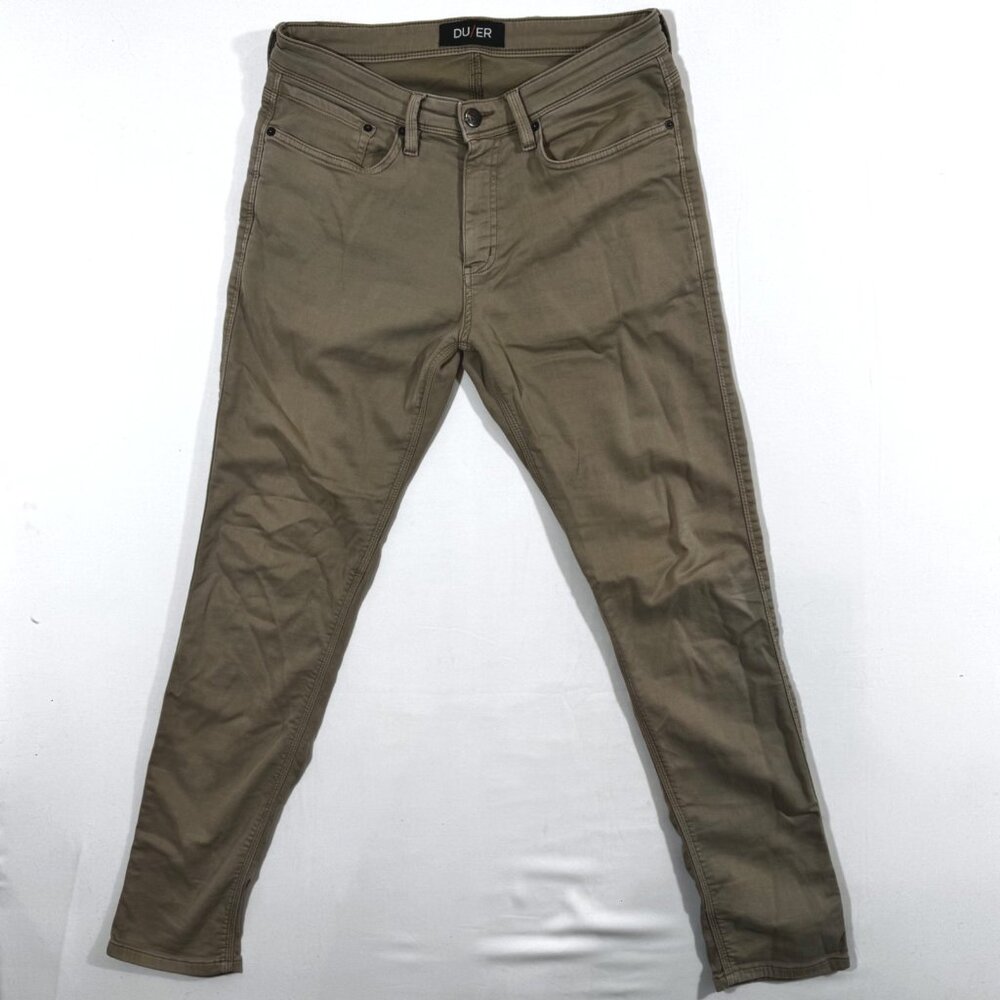 DUER Beige Tan N2X Slim Fit Chinos Pants 32x32 Comfort Stretch Everyday Casual